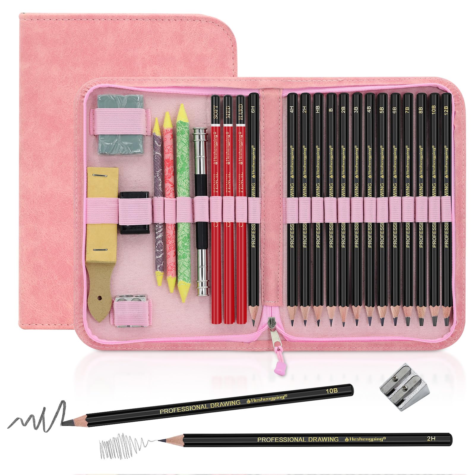 Sketching Pencil Set - 26 Pcs for Artists & Beginners -1