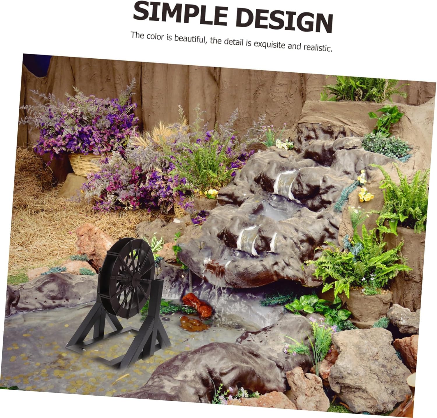 Rotating Water Wheel Tabletop Fountain Replacement Kit Durable Plastic and Energy Efficient Water Circulation Vintage Design for Indoor Desk and Garden Decor Diameter