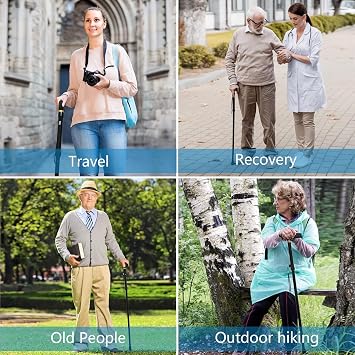 Walking Stick, Folding Walking Sticks for Women & Men,Heavy Duty,Lightweight,Adjustable Collapsible Walking Stick for Elderly and Arthritis Disabled
