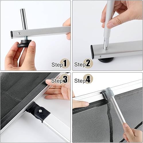 Miniatura 6 de Outus Soporte de malla para folletos de literatura con 8 bolsillos, portátil, para revistas, estante enrollable para revistas, catálogo de pie