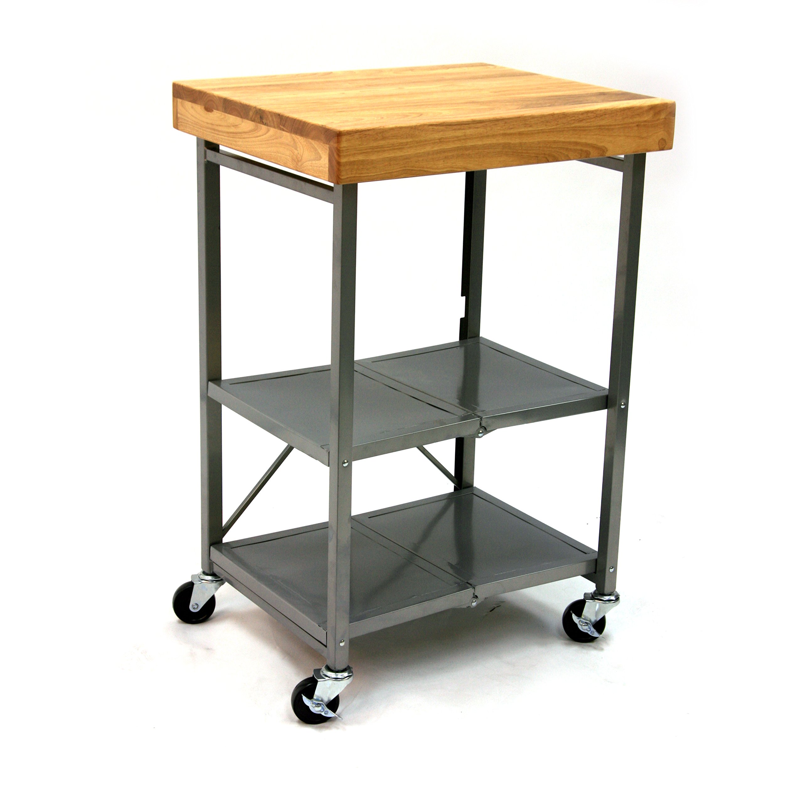 Origami Folding Kitchen Cart on Wheels for Chefs Outdoor Coffee Wine