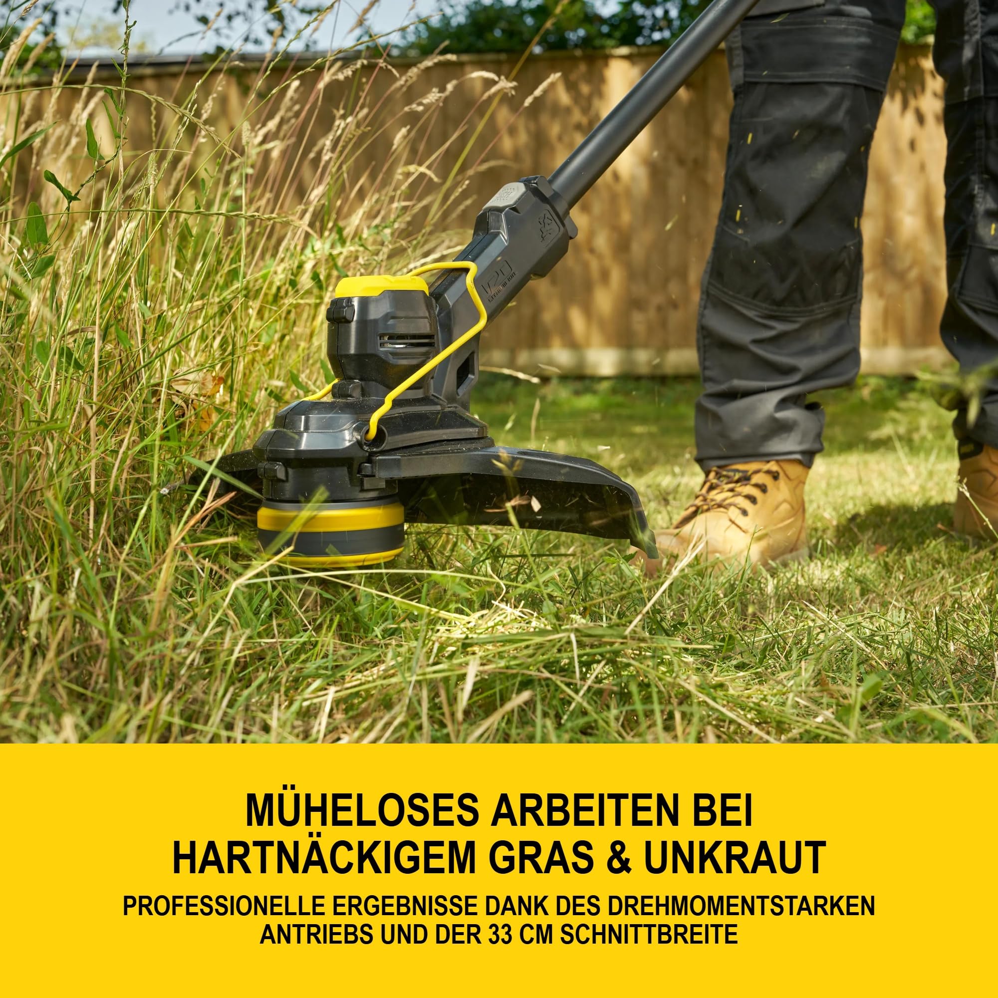 Stanley V20 Akku-Rasentrimmer, mit Kantenschutz, ohne Akku und Ladegerät, 18V, STCST933B-XJ