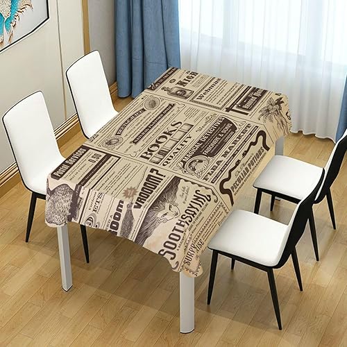 Miniatura 7 de Mantel cuadrado de poliéster con diseño de búho de periódico, impermeable, resistente a las manchas, a las arrugas, lavable, para picnic, cena,