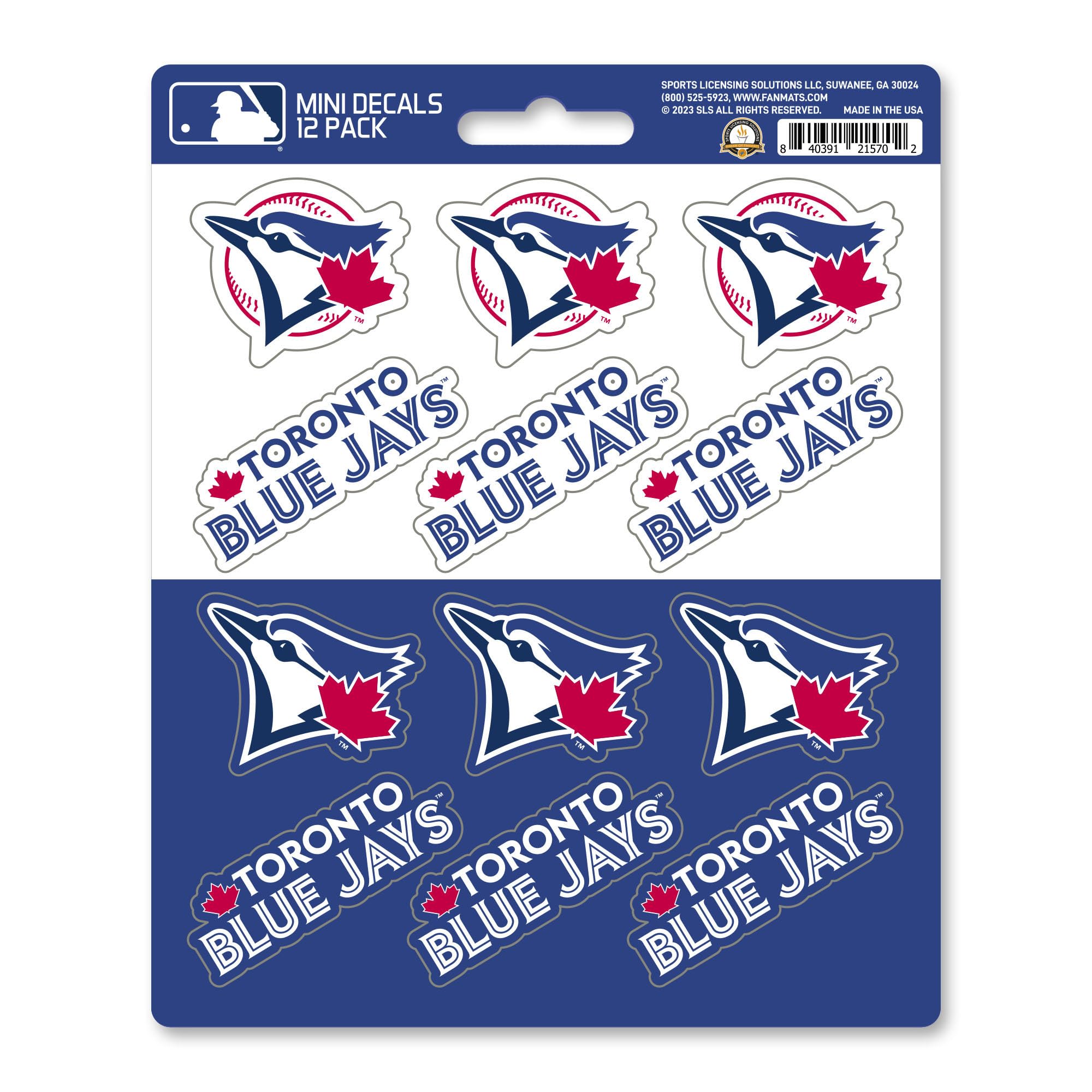 FANMATS 39369 Toronto Blue Jays Mini Decal 12-pk