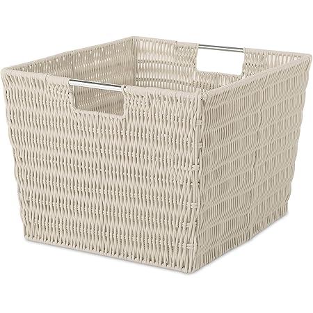 Whitmor Rattique Storage Tote, Latte