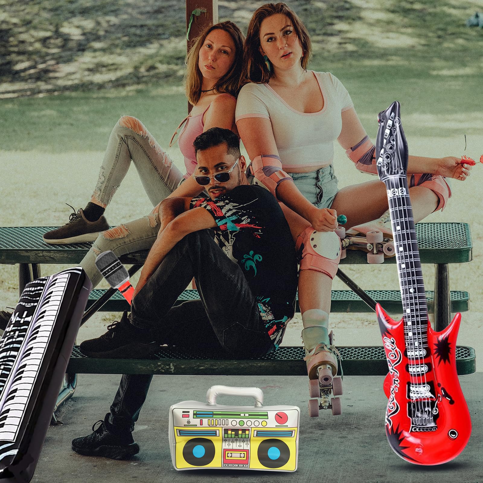 Guitare Gonflable Géante 130 Cm – Flotteur Rigolo Pour Piscine, Plage Ou Fête ! Jouet Aquatique Fun Et Sûr