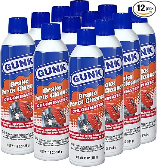 GUNK Chlorinated Brake Parts Cleaner (M720), 19oz cans - Brake cleaner case 12 pack - Brake cleaner spray - Engine cleaner - Brake cleaner spray can - Brake clean