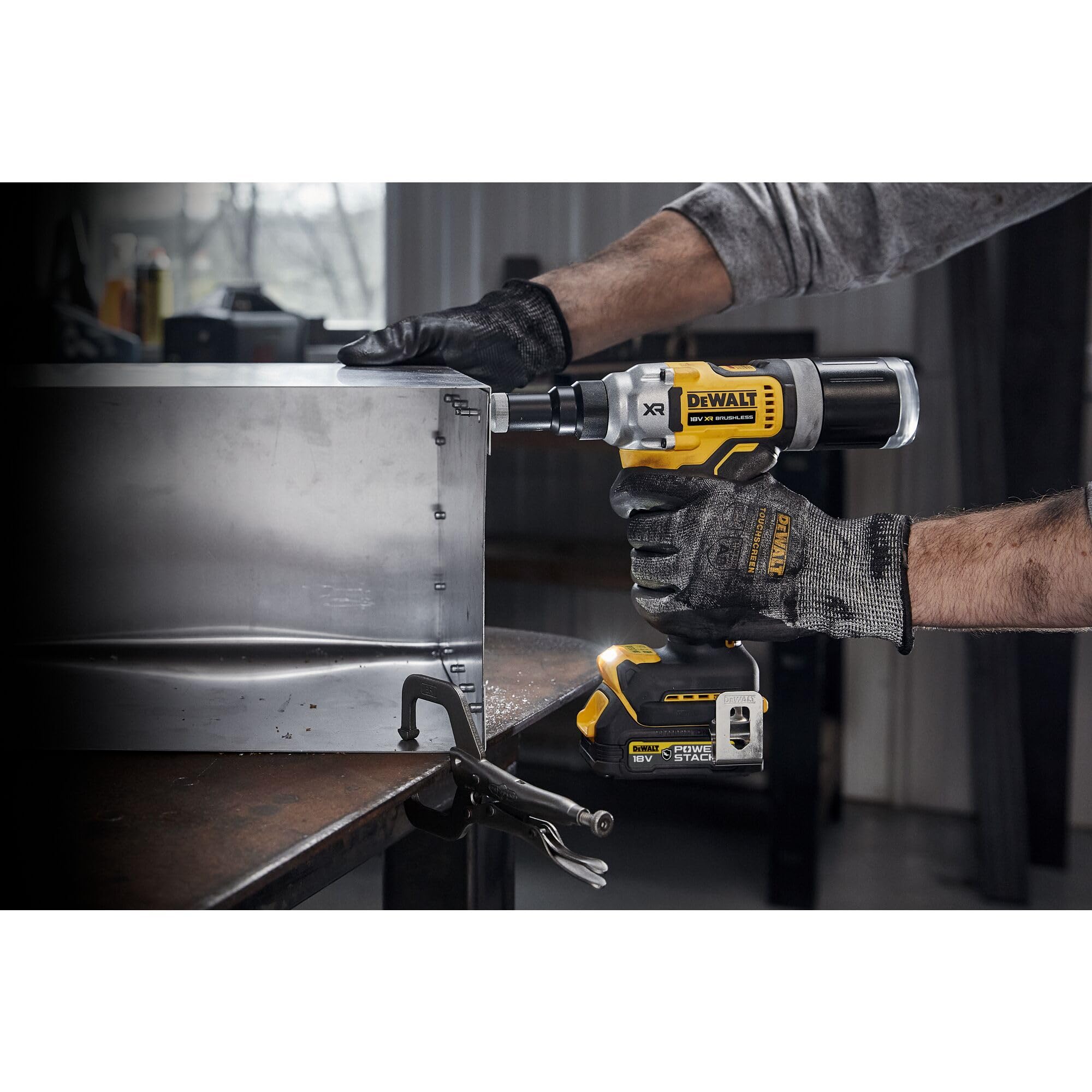 DeWALT Pistola a rivetto a batteria DCF414NT-XJ 18 V, rivettatrice cieca, rivettatrice da 4,8 a 6,4 mm, potenza di attuazione 20 kN