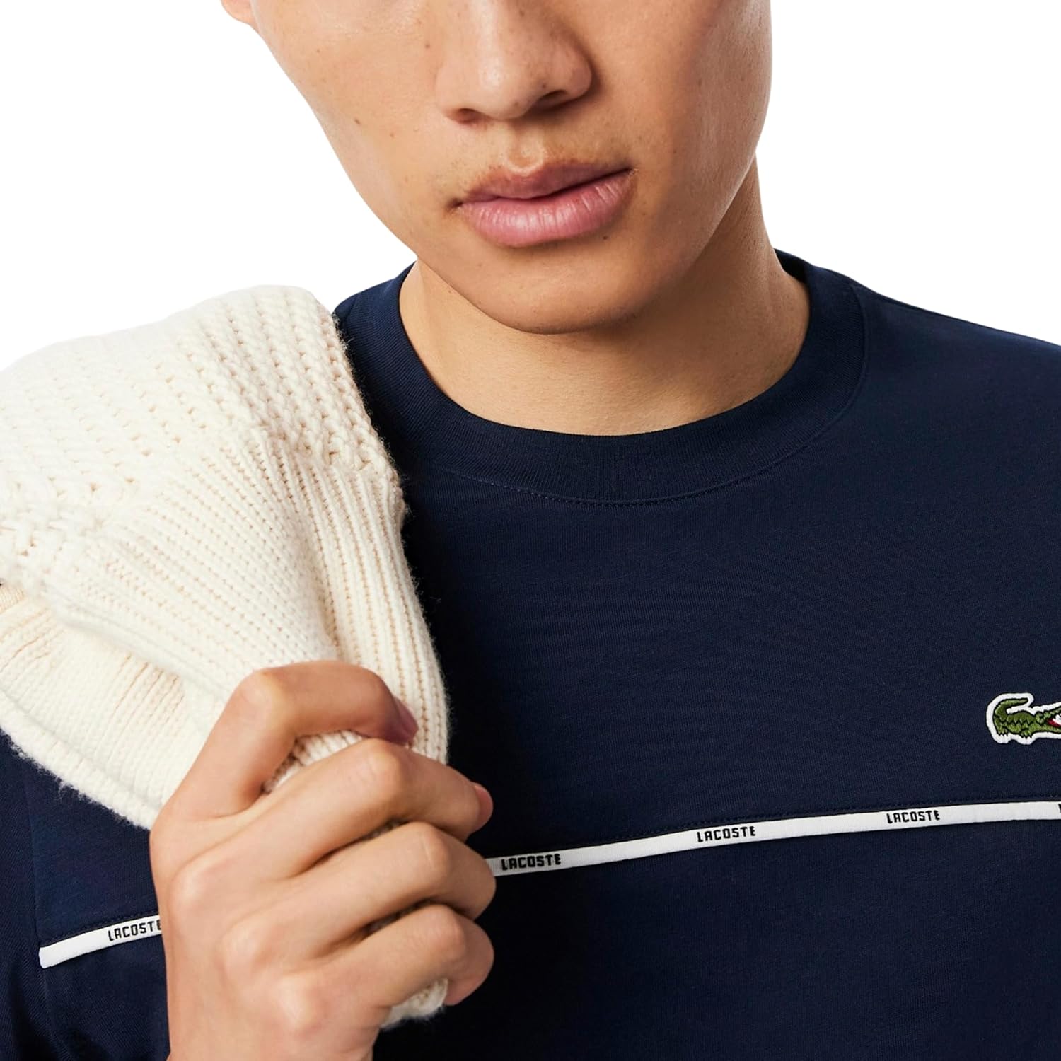 Lacoste Mens Trim Cotton Jersey T-Shirt - Image 3