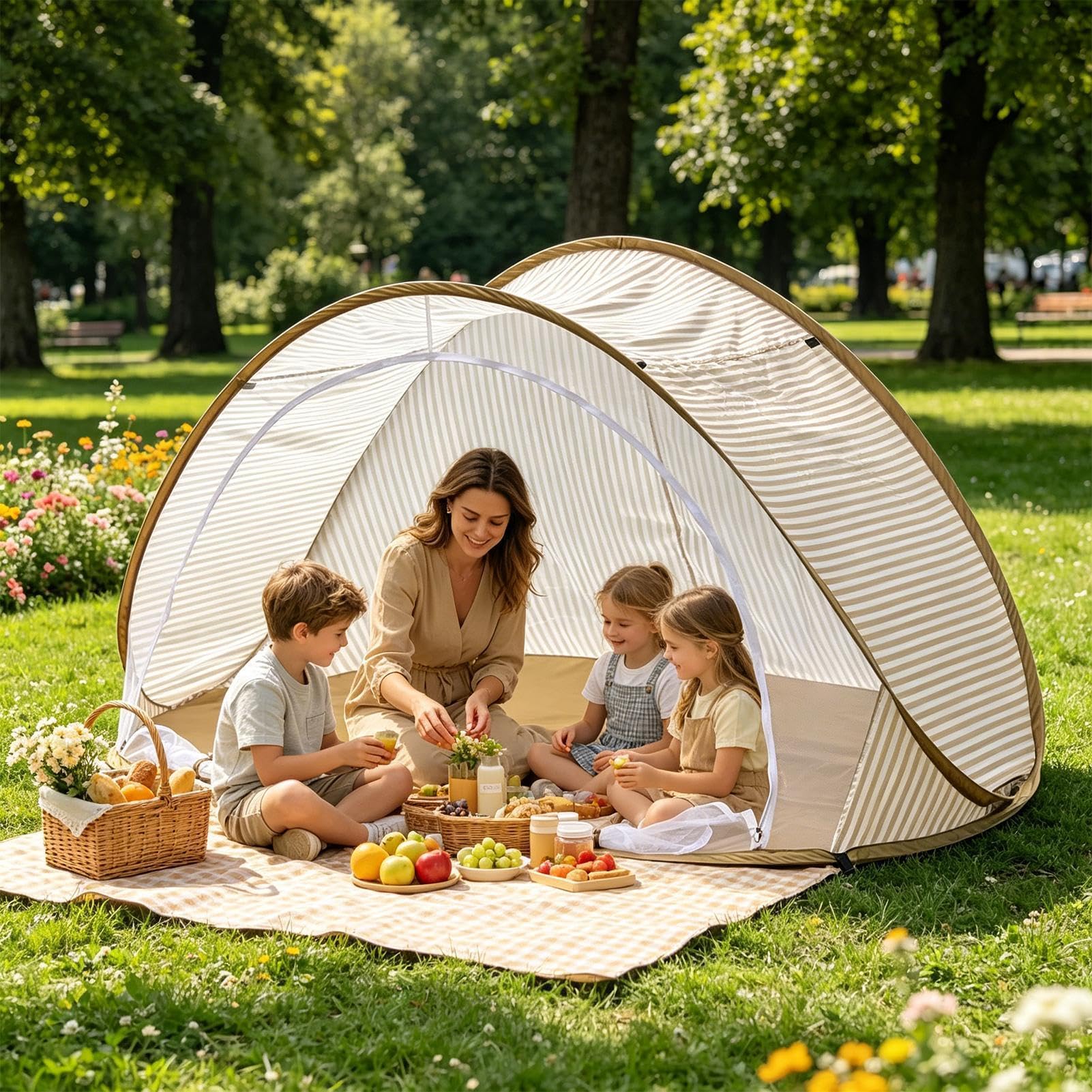Tenda da Spiaggia per Bambini Tenda Portatile Leggera e Facile da Montare | Ombrellone da Spiaggia per Famiglia Bambini Viaggi Campeggio Outdoor Picnic Giardino Sport Cane
