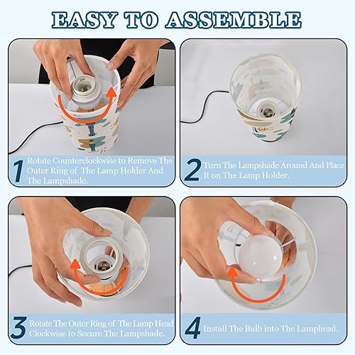 Miniatura 4 de Music Retro Dimmable Bedside Touch Lamps with Charging Ports for Living Room Bedroom Nightstand Office Desk, Light Bulb Included