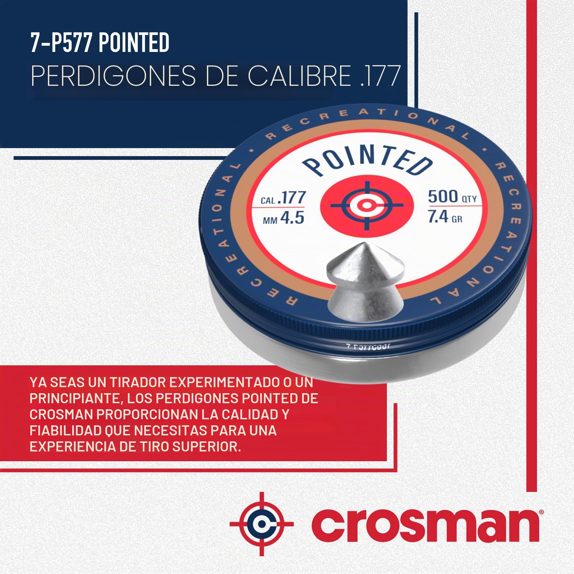 Crosman 7-p577 Pointed Pellets (500 Hilos)