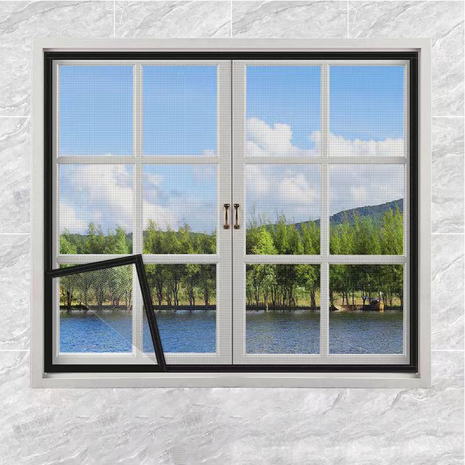 Moustiquaire de fenêtre magnétique anti-insectes ajustable 80x100 cm