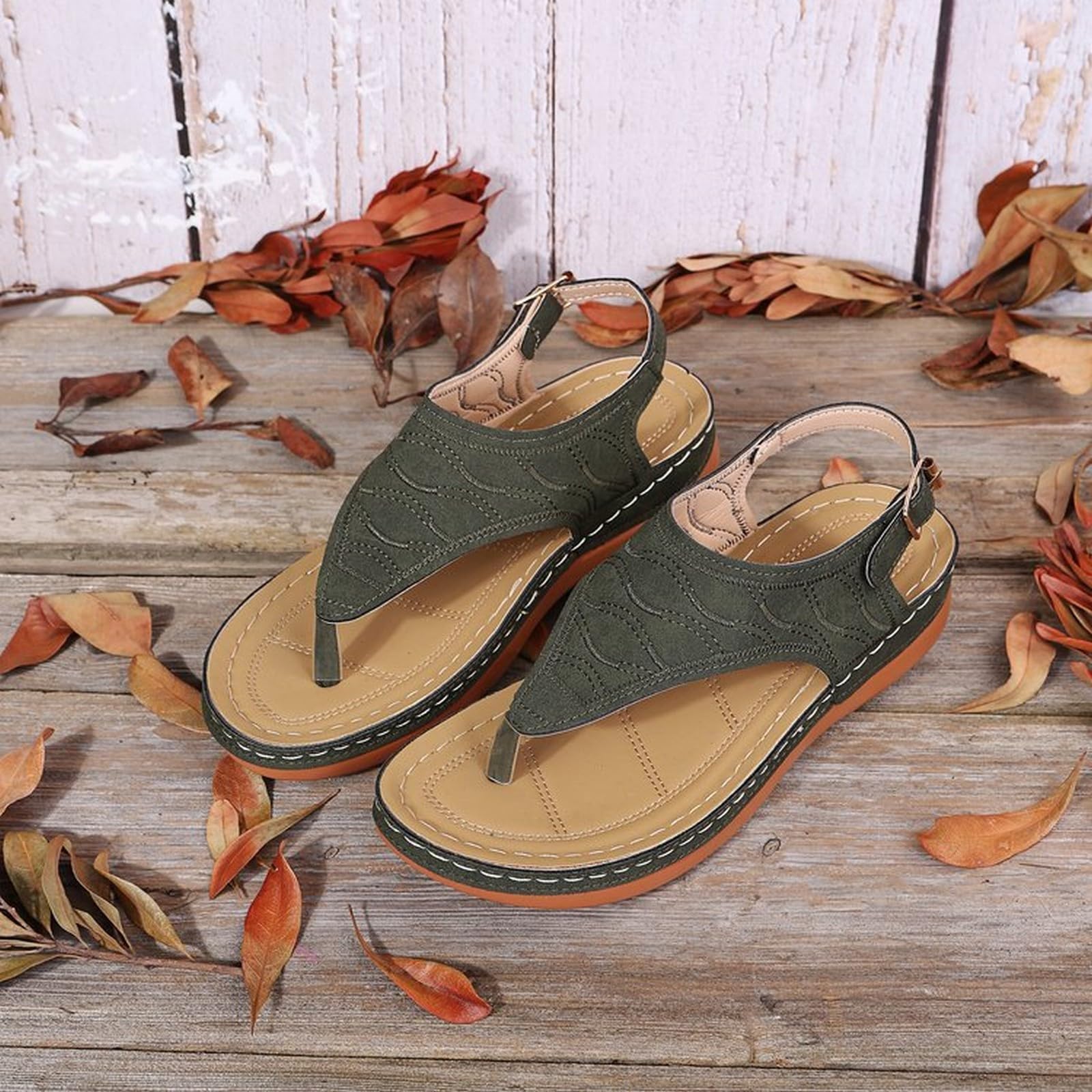 Sandalias de mujer con cuña – Sandalias de mujer con correa trasera sandalia de piel ligeras y cómodas zapatillas con correa ajustable fáciles de poner sandalia antideslizante de exterior de verano