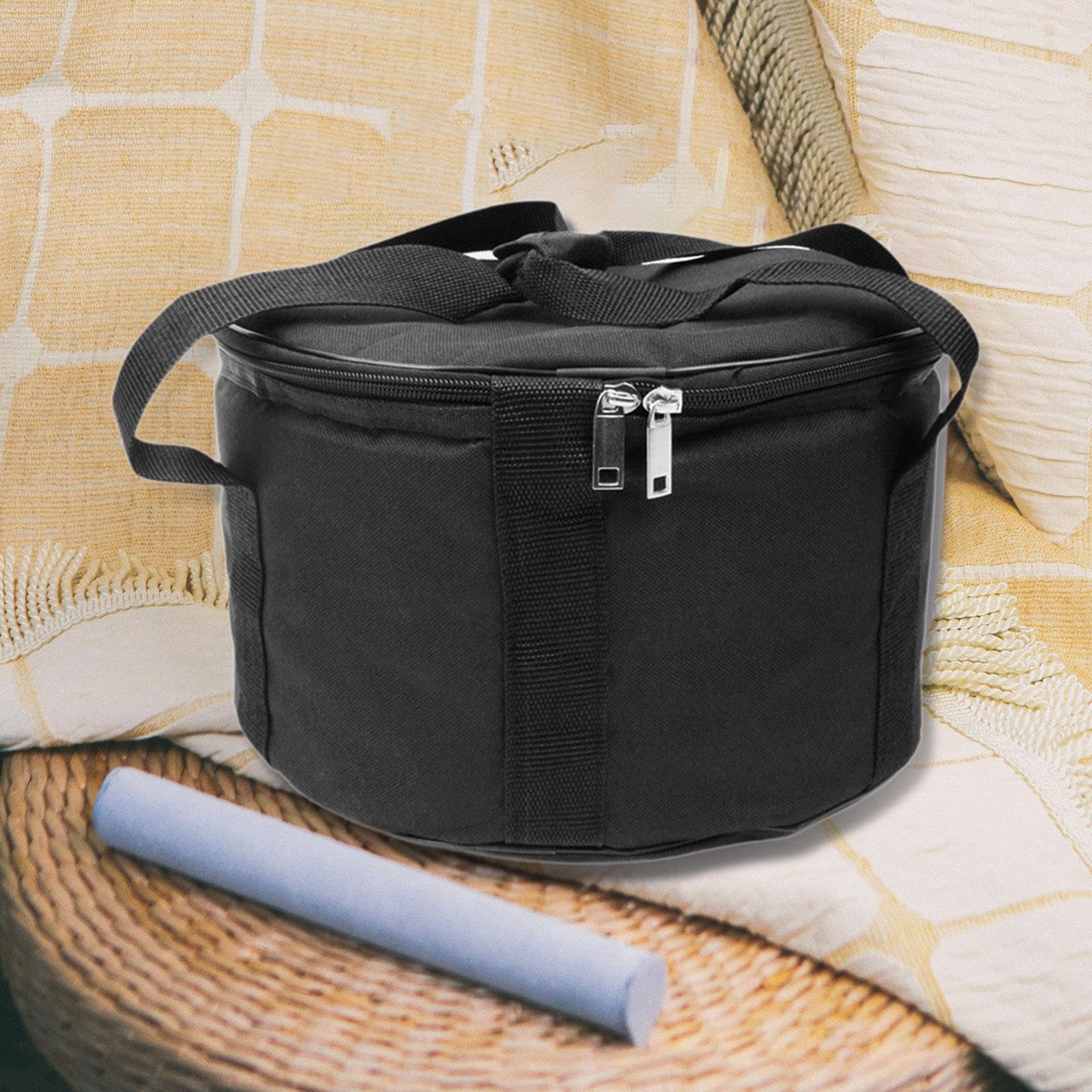 Borsa per Trasporto Di Campane Tibetane Con Maniglia per Viaggi E Campeggio, Custodia a Percussione Strumenti in Tessuto Oxford, Con Una Tasca Dedicata per Riporre Il Mazzuolo, 12inch