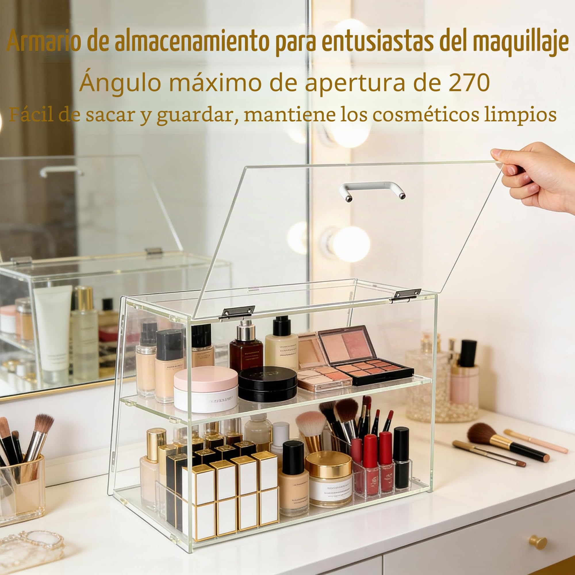 Vitrina de panadería de 2 niveles con puerta trasera de elevación, vitrina de repostería, encimera de cocina, vitrina de acrílico transparente para alimentos, mantiene fresco para rosquillas