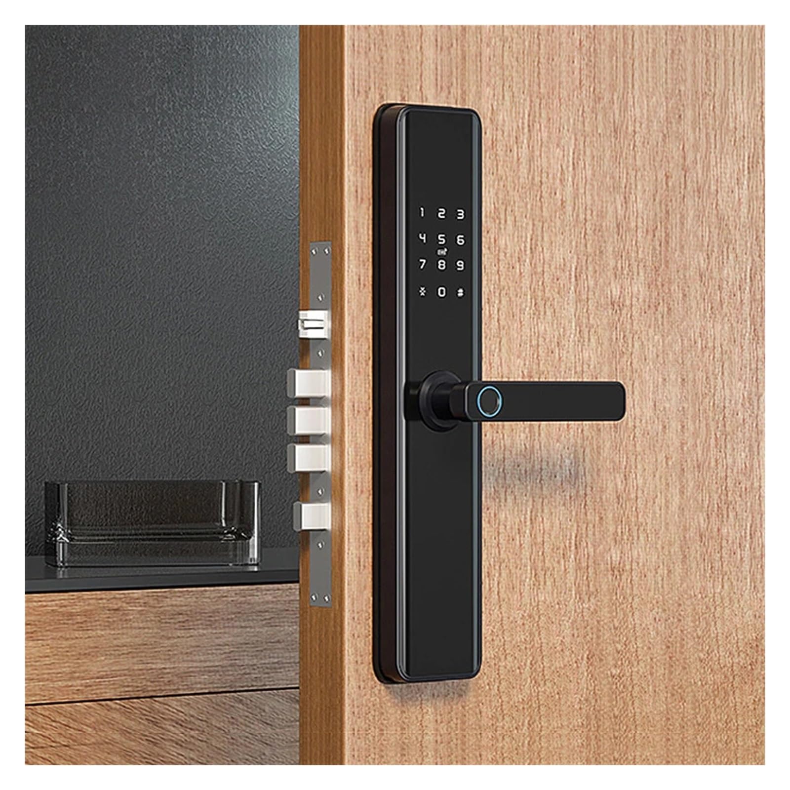 Zamki Do Drzwi Tuya Zigbee Sterowanie Głosem Biometryczny Odcisk Palca Inteligentna Aplikacja Otwierania Domu Inteligentny Zamek Łatwy Wysoki Bezpieczeństwo(Black 240 30 6068)