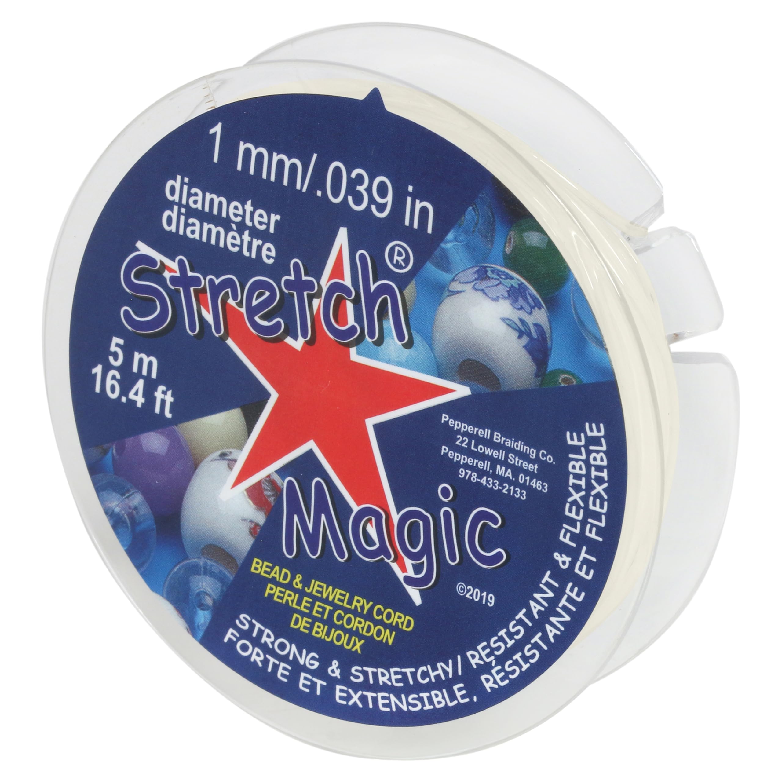 Stretch Magic Elastic Beading Cord – Pearl Color, 1mm in Diameter, 5-Meter (16.4 ft) - Easy to Knot, Strong & Stretchy String for Making Beaded Jewelry
