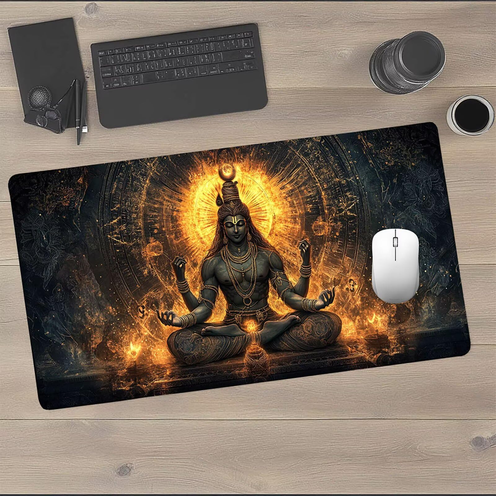 Podkładka pod mysz xxl Indie, podkładka pod mysz na biurko 1200x600x3 mm, mit myszki z antypoślizgową gumową podstawą, podkładka pod mysz improve szybkość i dokładność do bezprzewodowej klawiatury i