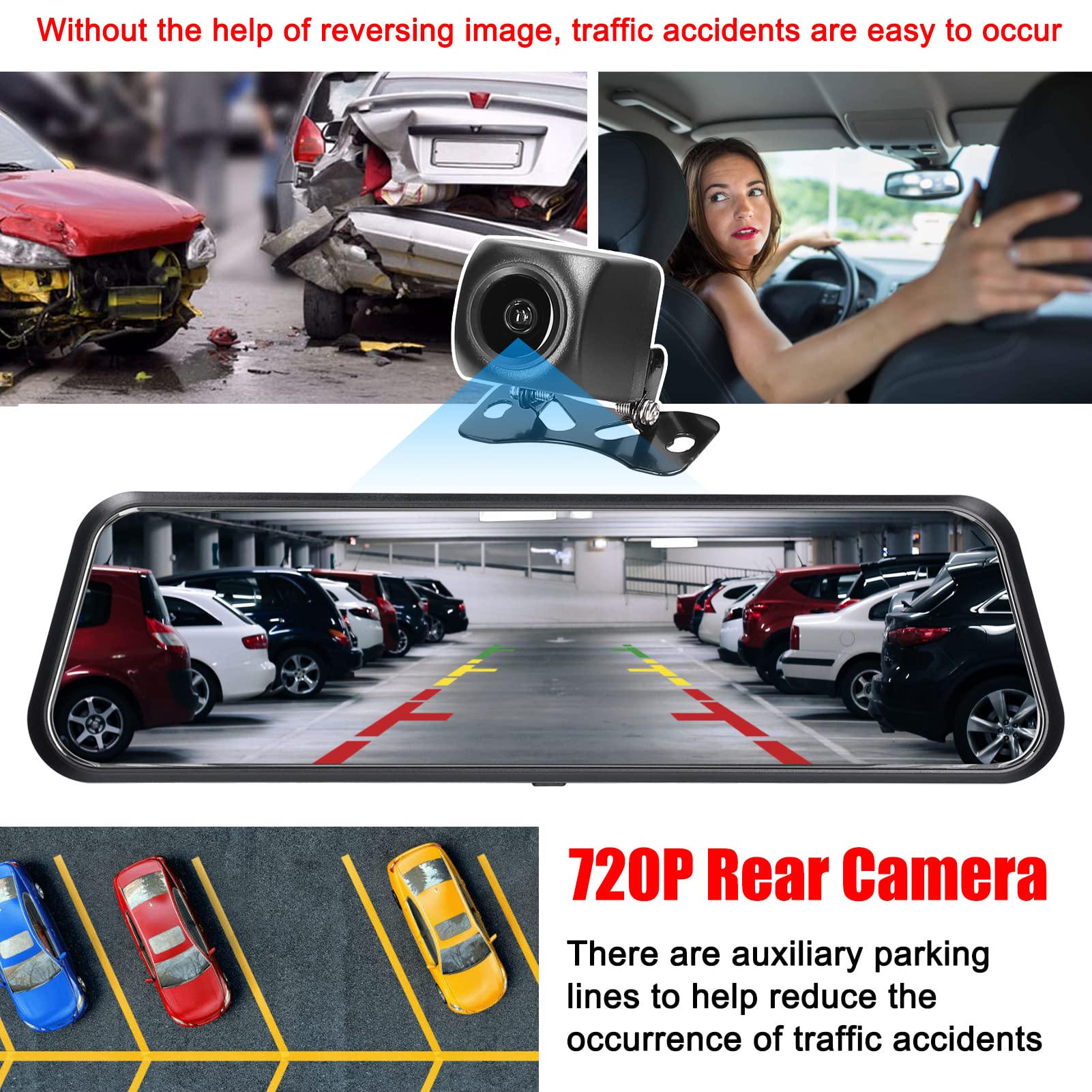 thumbnail: Cankypu Achteruitrijcamera Set - 5 Inch Monitor En 1080P Kentekenplaat Camera, Waterdicht IP69, 170° Hoek Voor Auto, Pickup Of SUV