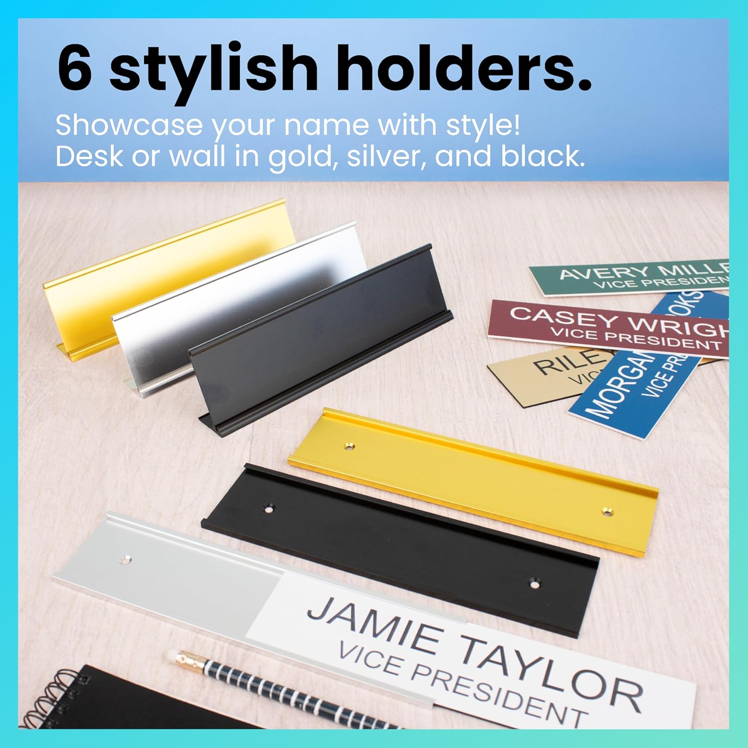 ExcelMark 2" x 10" Custom Engraved Name Plate with Square Corners - Image 6