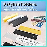 Vista 6 de ExcelMark Placa de identificación grabada personalizada de 2 x 8 pulgadas con esquinas cuadradas