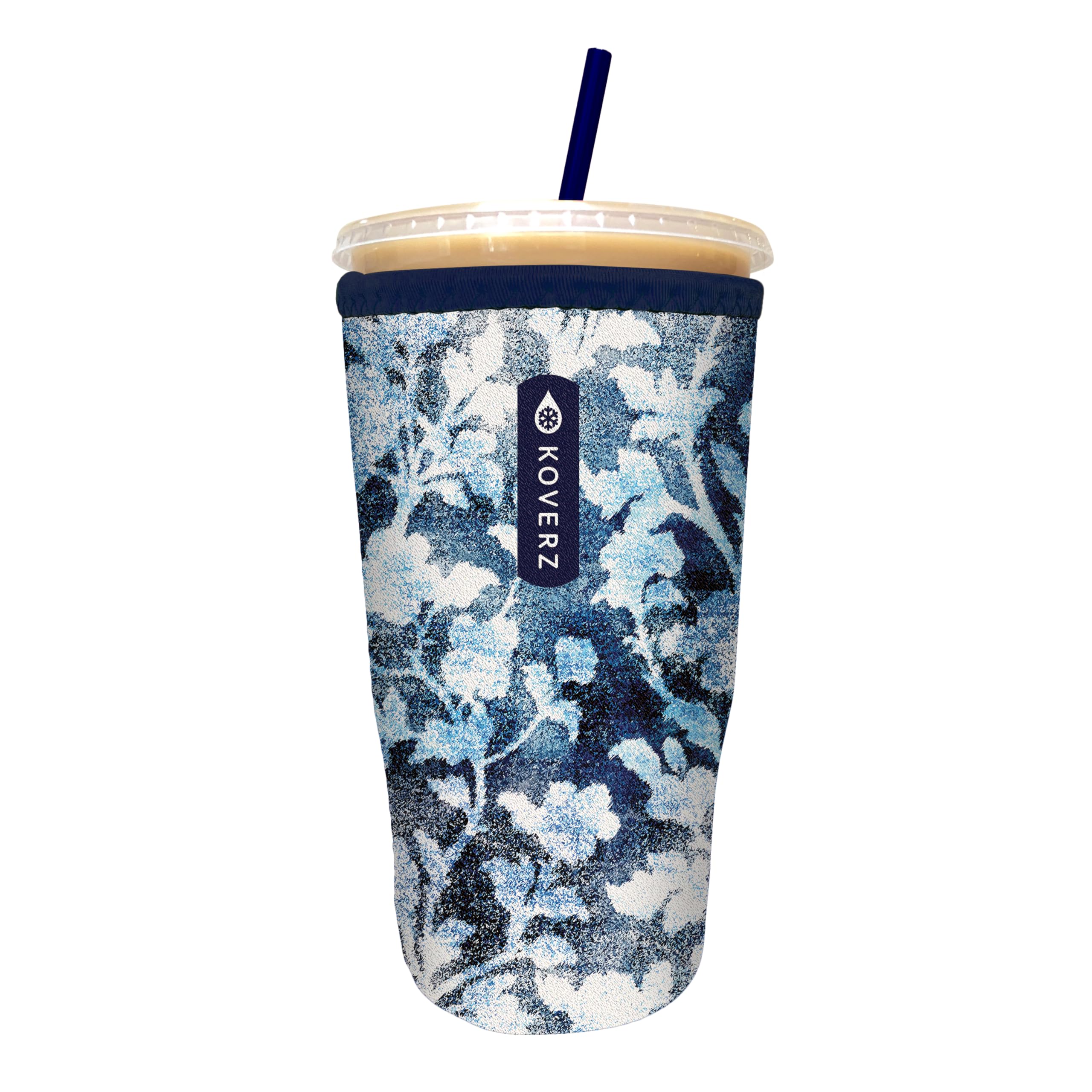 Iced Coffee Sleeve, Insulated Neoprene Cup Sleeve, Fits a 32 Oz. Coffee Cup, Washable and Reusable, Iced Coffee Accessories, Large Denim