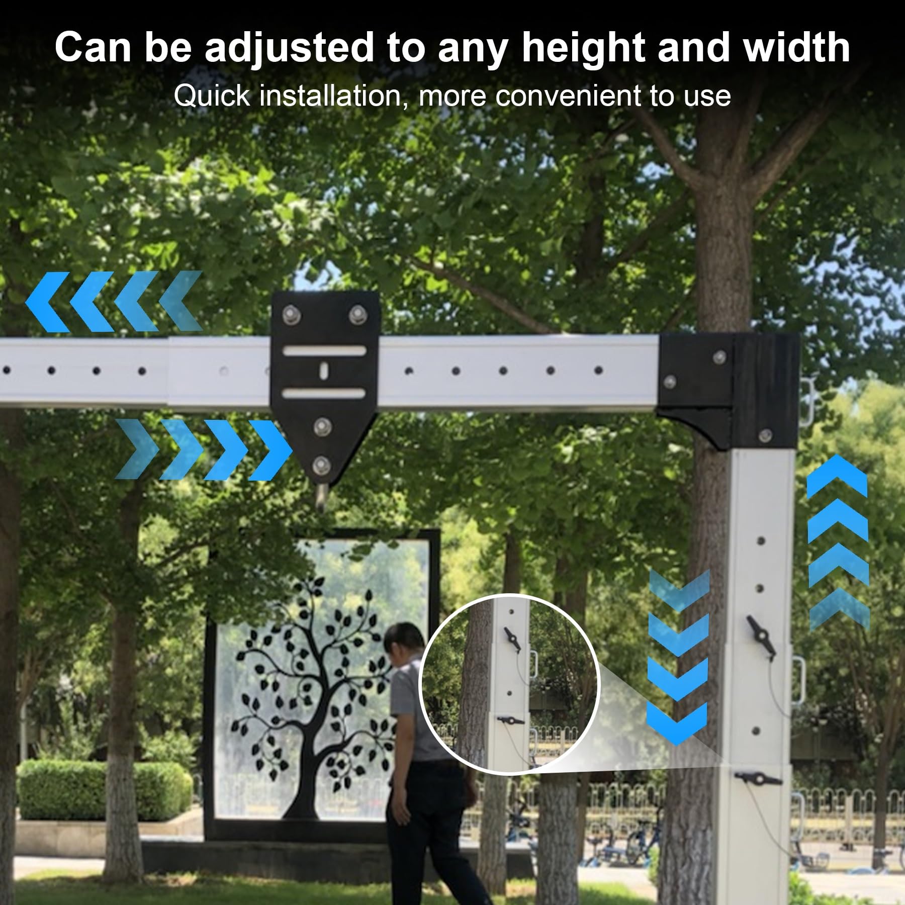 Portique, portique portable en aluminium, grue montée sur camion, roues à 360°, hauteur et largeur réglables(500KG/1100LB,S)