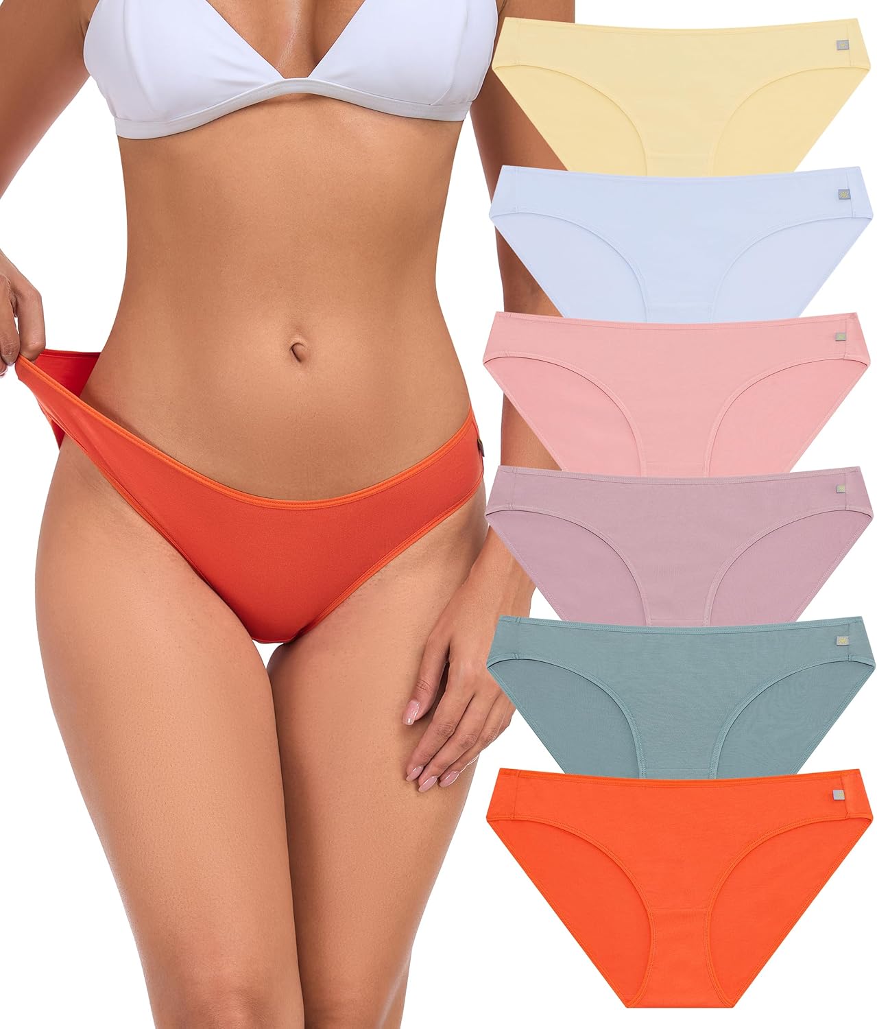ANLIQI Women's Cotton Underwear Bikini Panties for Women Pack Moisture Wicking Soft Breathable Undies Stretch Hipster S-3XL