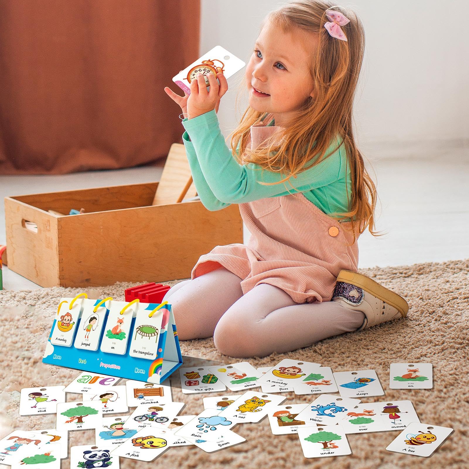 Tarjetas Didácticas De Lectura, Gráficos De Aprendizaje para La Construcción De Oraciones, 78 Tarjetas De Escritorio con Palabras En Inglés, Suministros Educación Especial para Niños Edad Preescolar