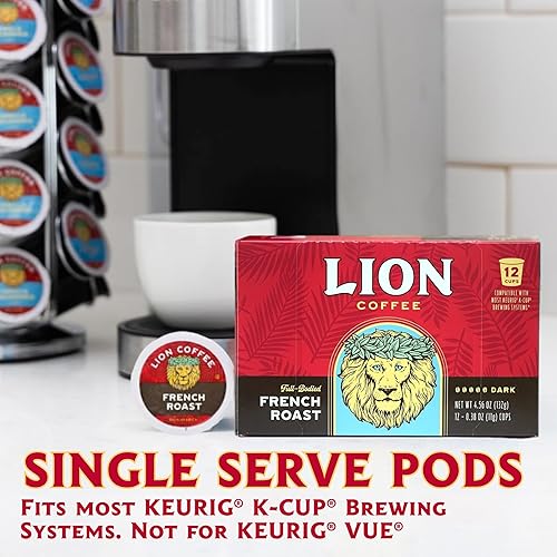 Miniatura 9 de Lion Coffee Swiss Water DECAF Vanilla Macadamia - Cápsulas de café tostado medio - Cápsulas de una sola porción - Sabor inspirado en Hawai - Café