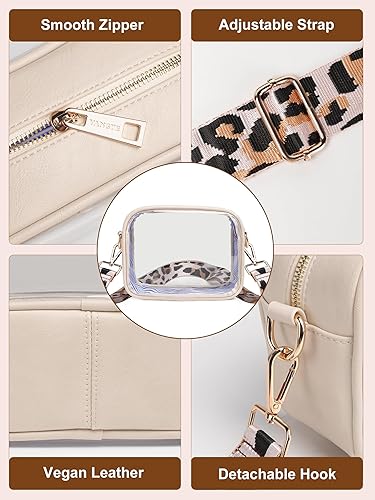 Miniatura 4 de Vangue Bolso transparente para mujer, aprobado en estadios, bolsa cruzada transparente con correa ajustable para conciertos deportivos