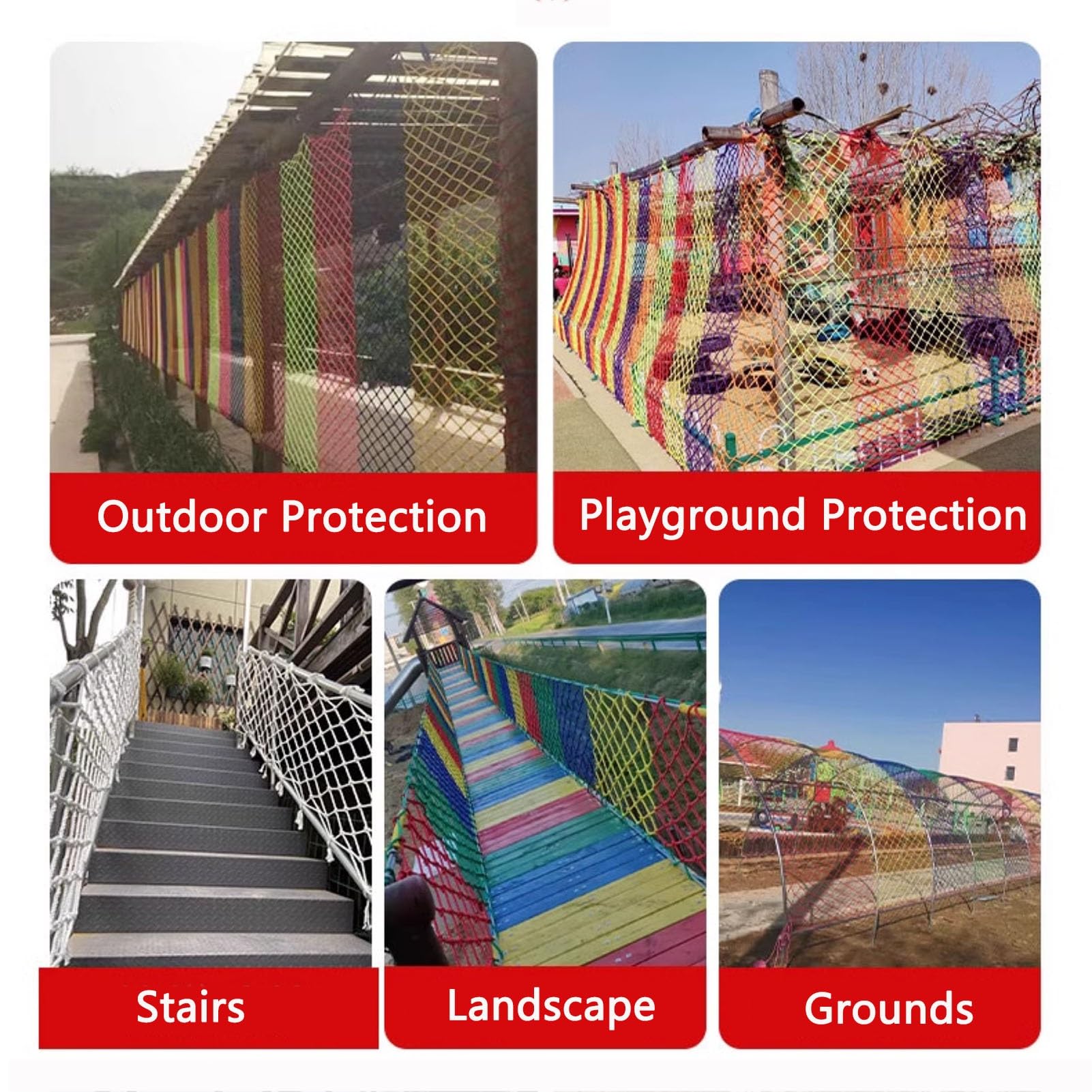 Red de seguridad infantil para balcones, red de seguridad resistente al desgarro para jardines y parques infantiles, 2 x 10 m, fuerte protección para niños y mascotas