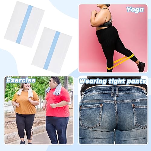 Miniatura 6 de Maitys 50 cintas adhesivas invisibles impermeables para levantar muslos, parches de elevación y resplandor para piernas de 4 x 6 pulgadas, cinta