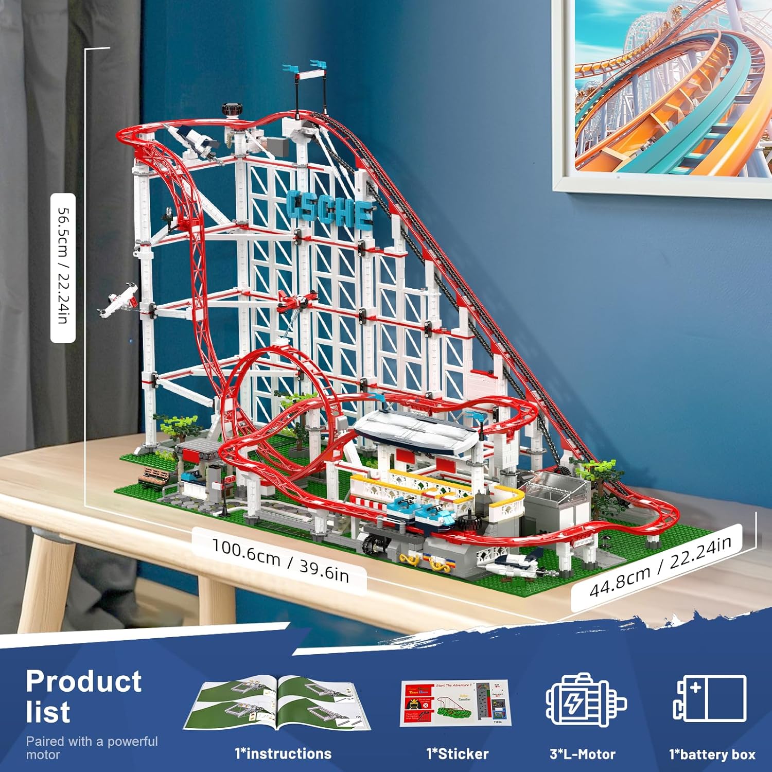 Mould King 11014 Roller Coaster Building Kit, Amusement Park Funfair Track Construction Blocks Toys with Motors, Ideal Gift Toy for Adult (3646 Pieces)