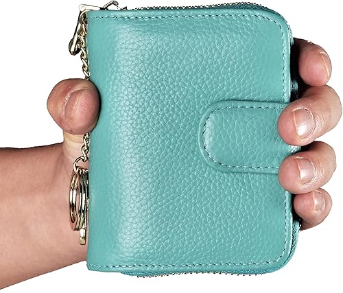 Miniatura 7 de Beurlike Cartera de tarjeta de crédito RFID para mujer, estuche organizador de cuero para mujer, pequeño titular de la tarjeta de seguridad