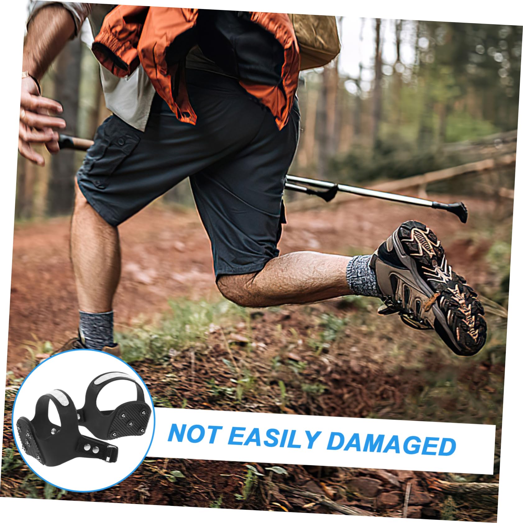 CALLARON 2paires Crampons Antidérapants Silicone Pour Chaussures Dents Sécurisée Pour Randonnée Et Sur Neige Et Glace Noir