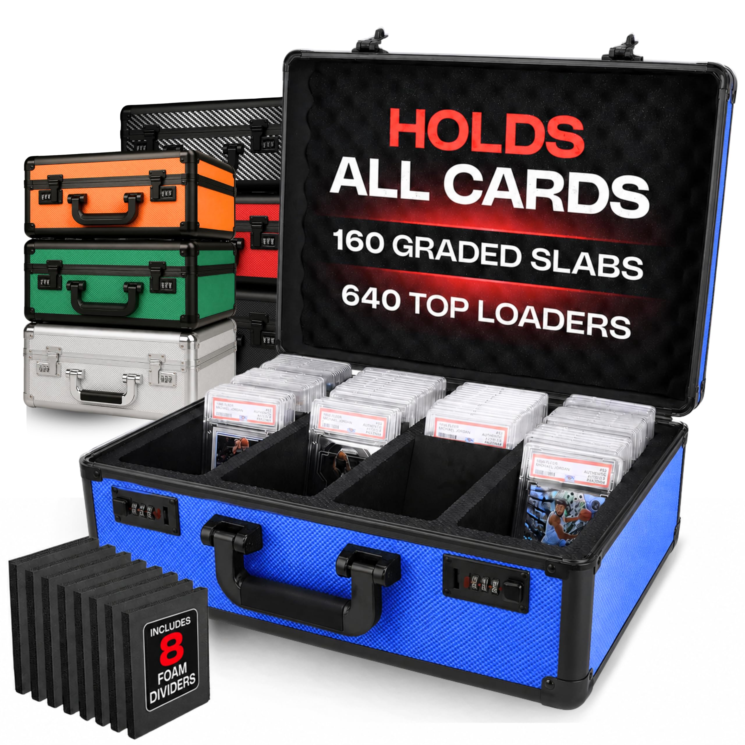 VALUN 160+ Premium Graded Card Storage Box - PSA Slab Case for Sports Cards