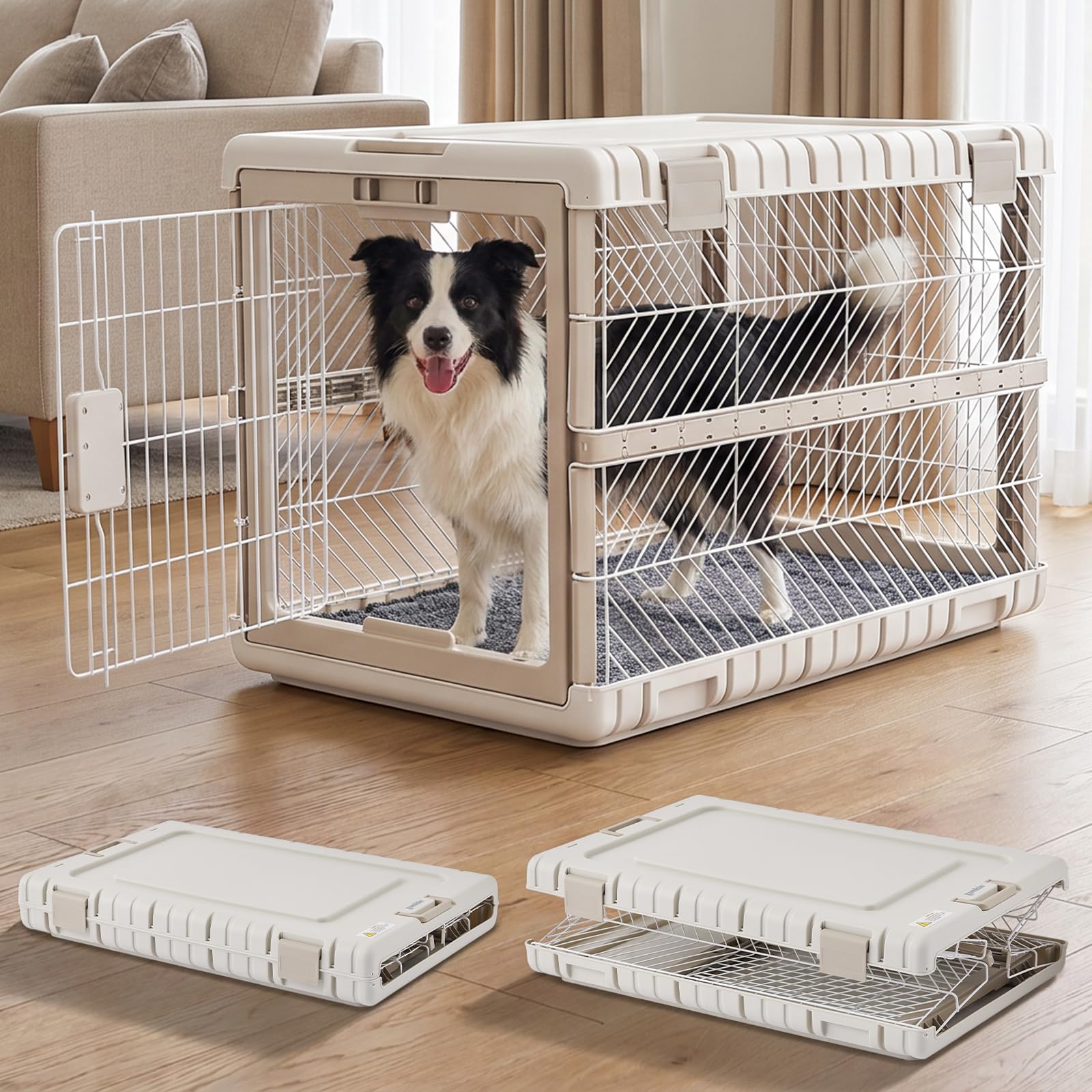 Amazon.com: ZOMISIA Collapsible Dog Crate with Bed Mat, 36'' Dog Amazon.com: ZOMISIA Collapsible Dog Crate with Bed Mat, 36'' Dog