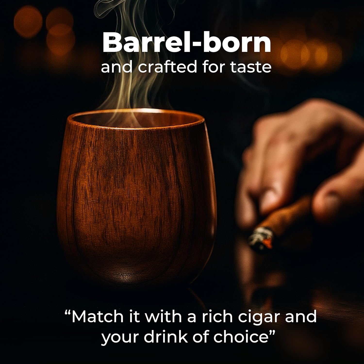 XWOOD Wooden Whiskey Glass Set for Men – 1 Oak Whiskey Cup, Chilling Stone & Premium Box – Unique Birthday, Christmas, Father’s Day Gift for Whiskey Lovers, Dad, Husband, Boyfriend - Image 8