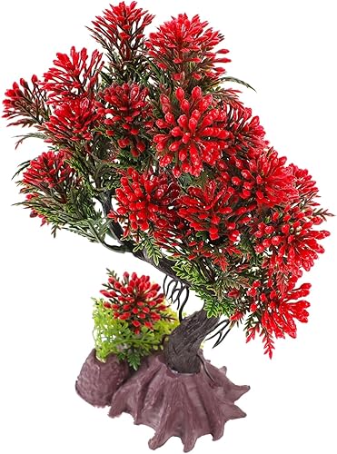 Miniatura 5 de POPETPOP Acuario Paisajismo Betta Fish Tank Ornamento Planta Pecera Decoraciones de acuario Decoraciones de acuario Grandes y Altos Decoraciones de