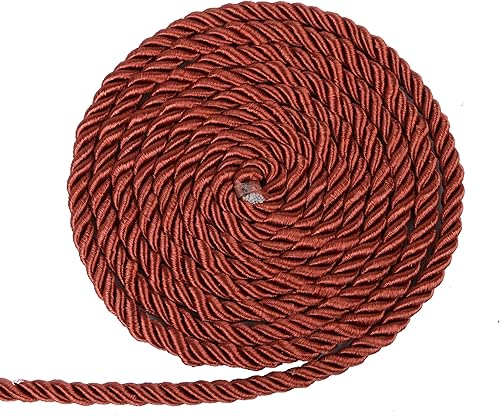 Miniatura 9 de BEL AVENIR Cuerda trenzada de 0.236 in y 16 yardas, cuerda decorativa de nailon hecha a mano para costura, manualidades, tapicería, decoración del