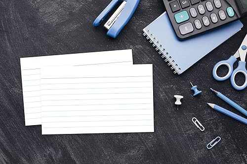 Miniatura 7 de Home Advantage Tarjetas de índice blancas a rayas de doble cara, tarjetas de notas forradas (4-x-6)