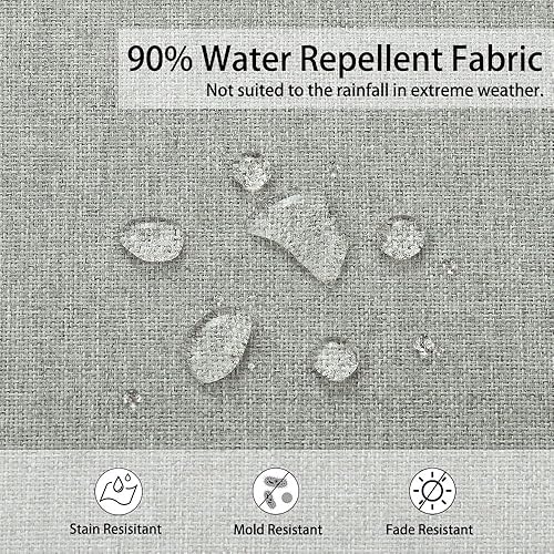 Miniatura 5 de Magpie Fabrics - Juego de 4 cojines para sillas de interiorexterior de 17"x16"x2" con lazos, almohadillas de asiento en forma de U impermeables para