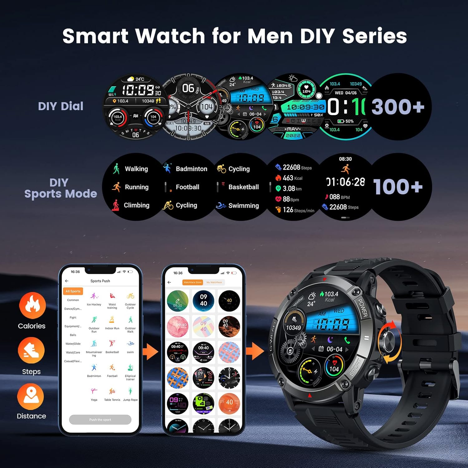 Orologio Smartwatch Uomo Fitness Chiamate: Orologi Smart Watch 1,54 Rotondo Touch Schermo Contapassi Cardiofrequenzimetro Pressione Sanguigna Sportivo Tracker Impermeabile Compatibile Android con iOS Orologio Smartwatch Uomo Fitness Chiamate: Orologi Smart Watch 1,54 Rotondo Touch Schermo Contapassi Cardiofrequenzimetro Pressione Sanguigna Sportivo Tracker Impermeabile Compatibile Android con iOS