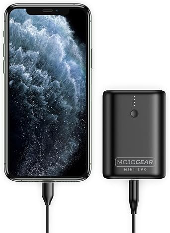 MOJOGEAR Mini EVO 10,000 mAh power bank - The smallest in the world - With fast charging function - Charge 2 devices simultaneously - USB/USB-C - Compatible with Samsung & iPhone