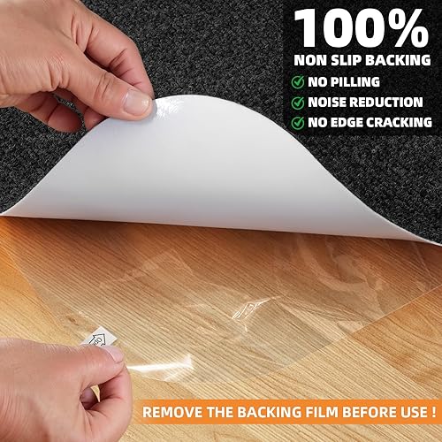 Miniatura 4 de HomeMall - Alfombrilla para silla de oficina para suelo de madera dura y baldosas, alfombrilla para silla de computadora, protector de piso