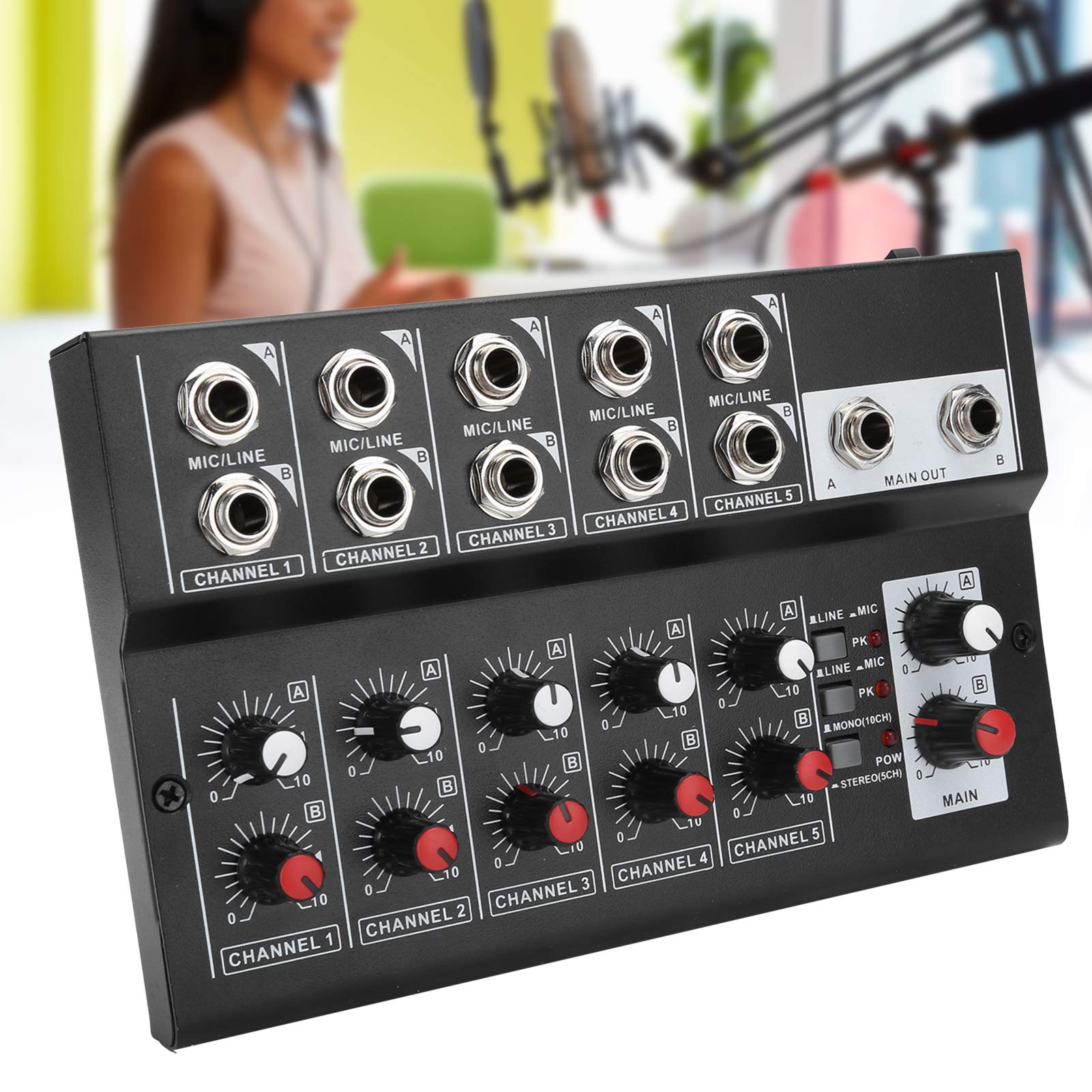 TENP Mezclador de Estéreo, Procesador de Efectos de Sonido, Mezclador de Sonido AC 100-240V, para Karaoke en Casa de Estudio Pequeño(#1)