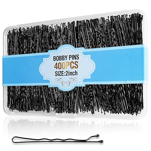 400 Piezas Horquillas Bobby Negras, Horquillas Bobby Curvas Premium para Cabello Castaño y Rubio con Sujeción Segura y Sin Dolor, Horquillas Bobby