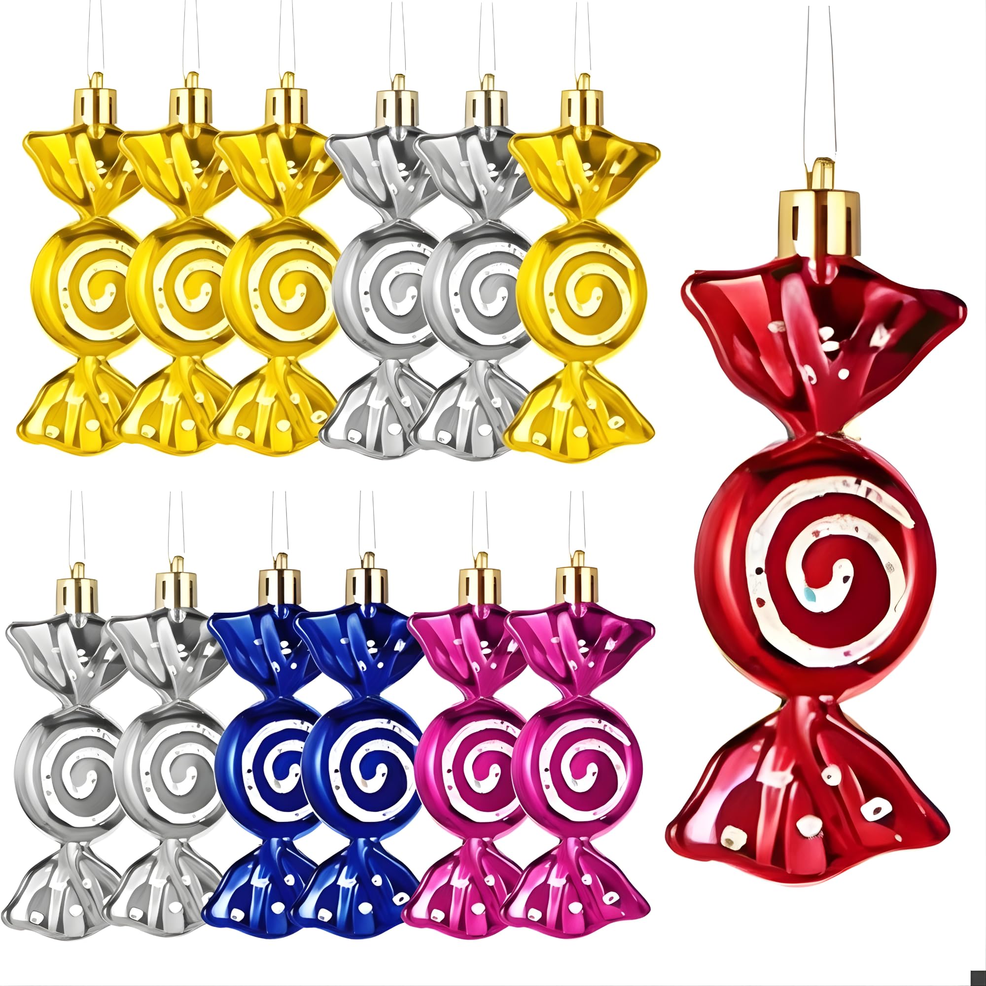 Crackles Christmas Tree Ornaments - Set of 6 -17 Crackles Christmas Tree Ornaments - Set of 6 -17